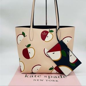 Kate Spade Honeycrisp Apple Large Tote Bag Leather